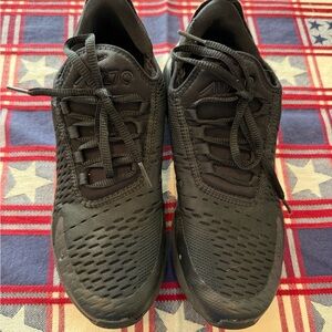 Nike Air Max 270 Triple Black Athletic Shoes Size:  7Y
